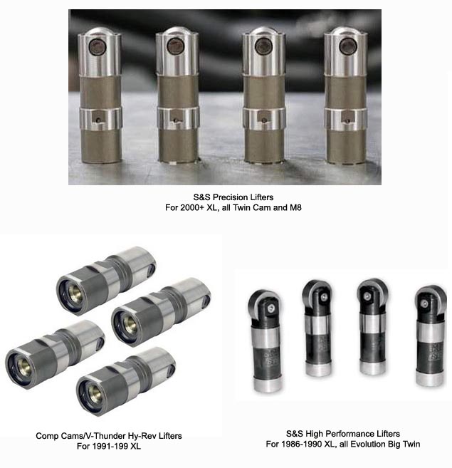 High Quality Tappets Lifters for Harley Davidson Sportster and Buell Models from S&S Cycle and Competition Cams